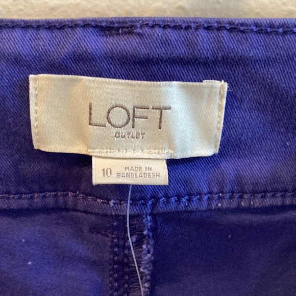 LOFT Purple Cotton High Rise Waist Pants with Front & Back Pockets - Picture 12 of 16